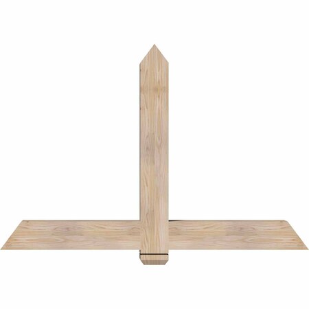 Ekena Millwork Eugene Smooth Timber Gable Bracket, Douglas Fir, 60"W x 40"H x 5 1/2"D x 5 1/2"F, 16/12 Pitch GBW060X40X0606EUG00SDF